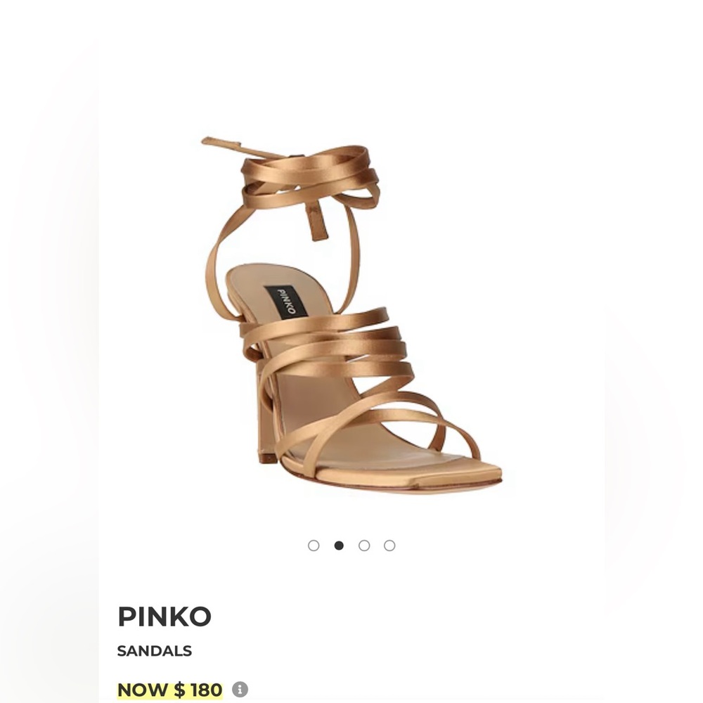 Pinko Metallic Gold Strappy Heels